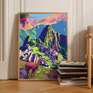 Peru Print Peru Illustration Machu Picchu Travel 