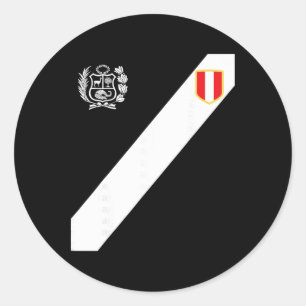 Peru Red Shirt Peruvian Flag Escudo Retro Soccer P Classic Round Sticker