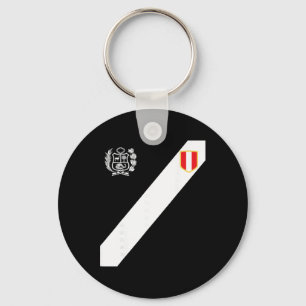 Peru Red Shirt Peruvian Flag Escudo Retro Soccer P Key Ring