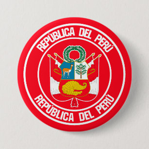 Peru Round Emblem 7.5 Cm Round Badge