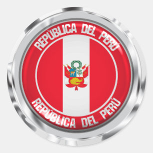 Peru Round Emblem Classic Round Sticker