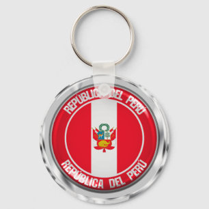 Peru Round Emblem Key Ring