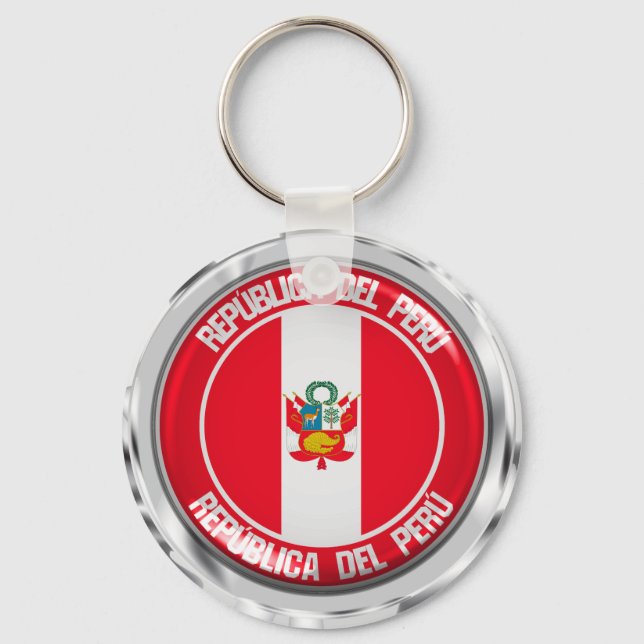 Peru Round Emblem Key Ring (Front)