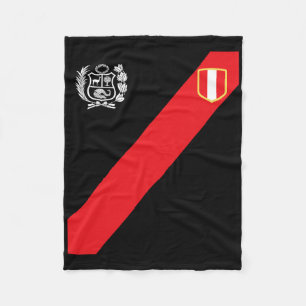 Peru Shirt Peruvian Flag Escudo Retro Soccer Inspi Fleece Blanket
