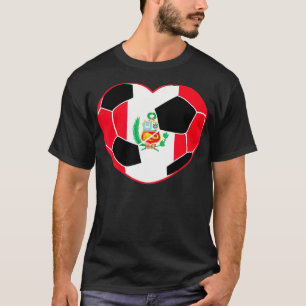 Peru Soccer Ball Heart Jersey Peruvian Football T-Shirt