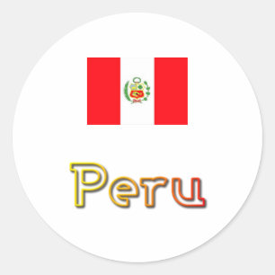 Peru sunset round stickers