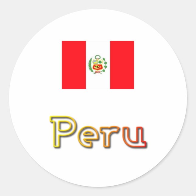 Peru sunset round stickers (Front)