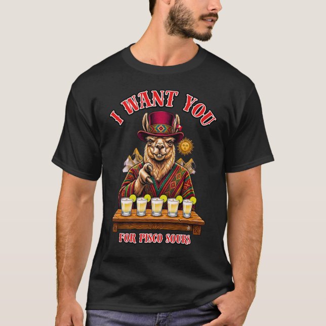 Peru Uncle Sam Llama Pisco Sour Inka 1821 Tee (Front)