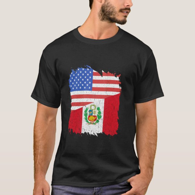 Peru USA America Peruvian Flag Peruvian Pride Peru T-Shirt (Front)