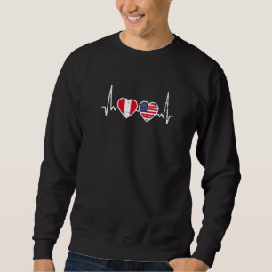 Peru USA Heartbeat Flag American Peruvian Premium Sweatshirt