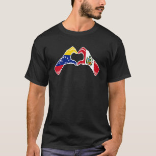 Peru Venezuela Flag Peruvian Venezuelan Heart T-Shirt