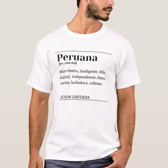Peruana Mujer Peruvian Women Girl Latina Dictionar T-Shirt (Front)