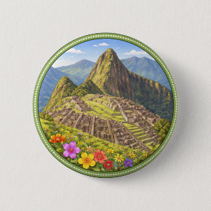Peru's Machu Picchu 6 Cm Round Badge