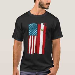 Peruvian American Half Peru Half USA Flag Proud T-Shirt