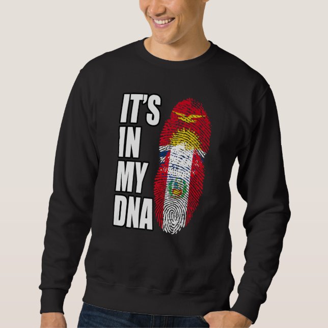 Peruvian And Kiribati Mix DNA Heritage Flag Sweatshirt (Front)