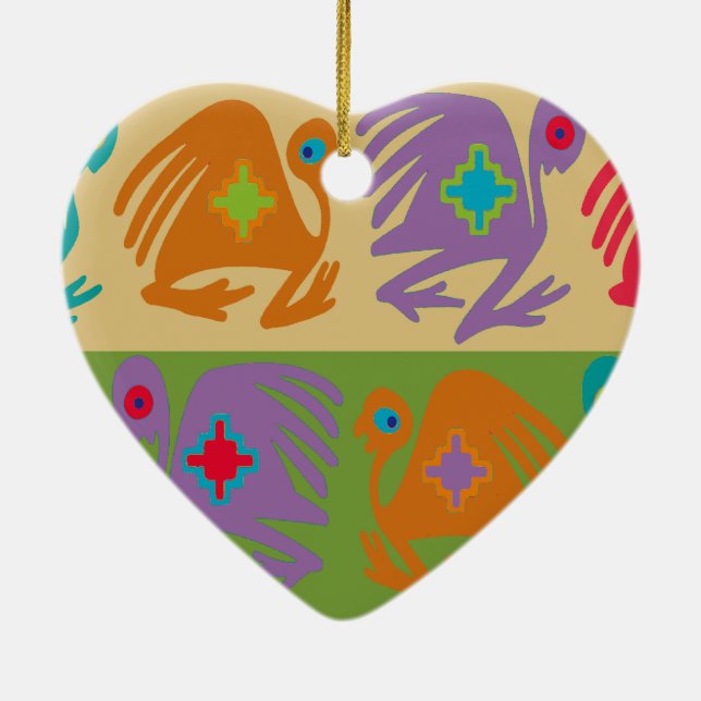 Peruvian Birds Ceramic Tree Decoration (Back)