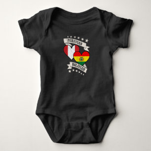 Peruvian Bolivian Heart Flags Peru Bolivia Baby Bodysuit