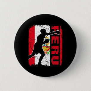 Peruvian Boxing Team Peru Flag Boxing Gloves 6 Cm Round Badge