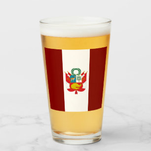 Peruvian flag-coat of arms glass