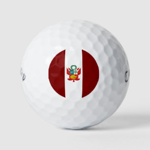 Peruvian flag-coat of arms golf balls