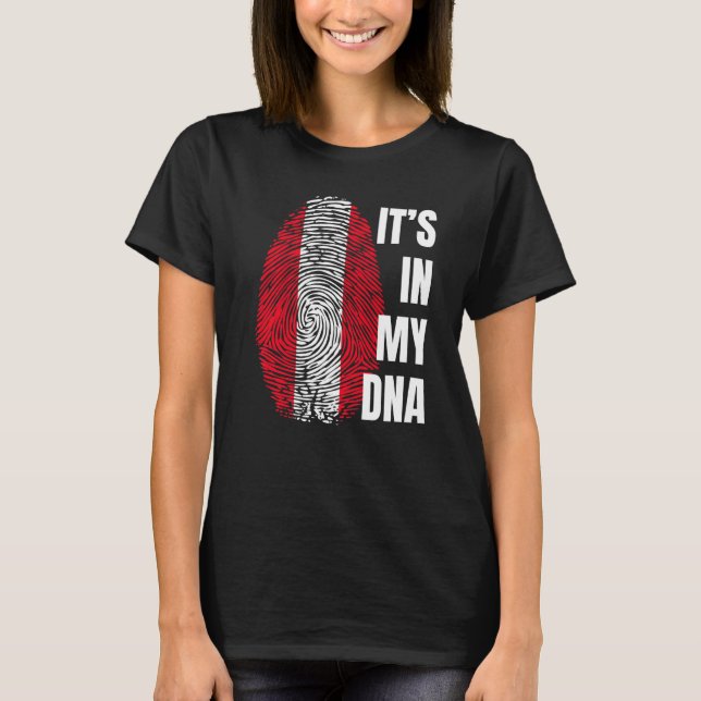 Peruvian Flag Dna Fingerprint Peru T-Shirt (Front)