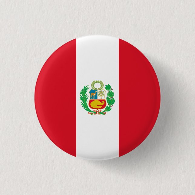 Peruvian Flag, Flag of Peru 3 Cm Round Badge (Front)