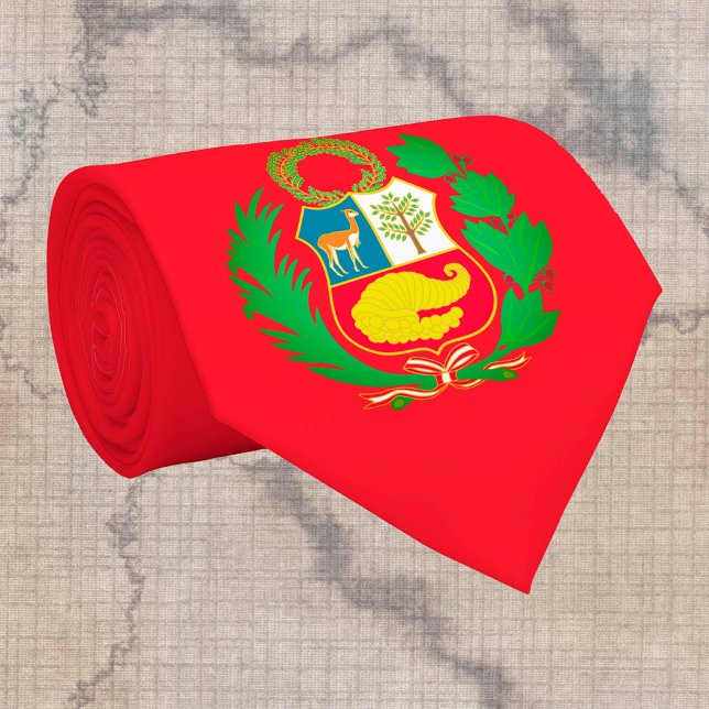Peruvian flag & Peru, emblem business fashion Tie (Creator Uploaded)
