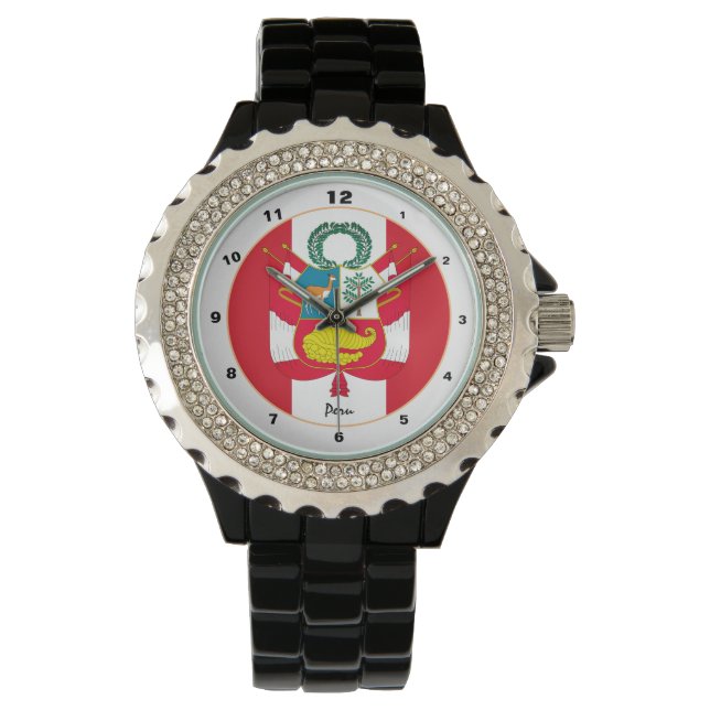 Peruvian Flag & Peru trendy fashion /design  Watch (Front)