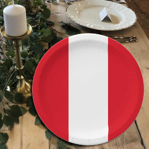 Peruvian Flag plates, party, sports, Peru Paper Plate