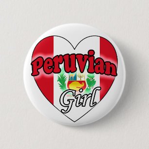 Peruvian Girl 6 Cm Round Badge