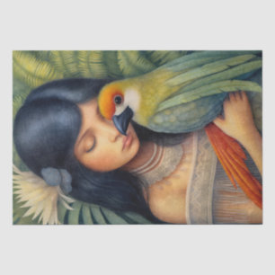 Peruvian Girl And Parrot Tissue Paper