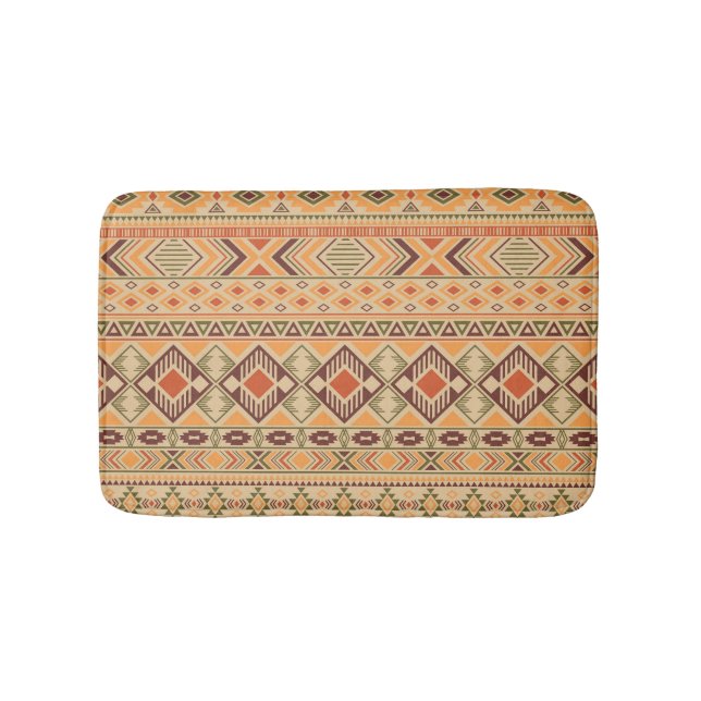 Peruvian Indian: Tribal Geometric Seamless Bath Mat (Front)