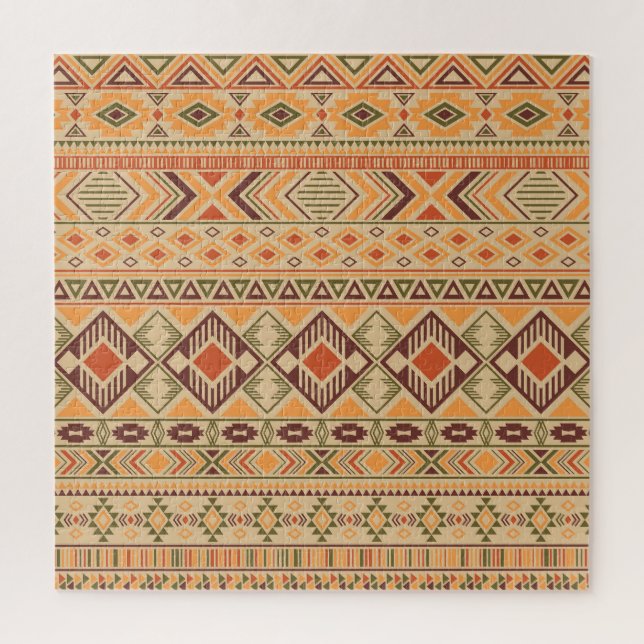 Peruvian Indian: Tribal Geometric Seamless Jigsaw Puzzle (Vertical)