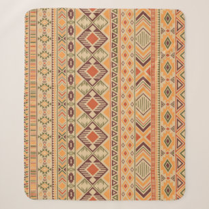 Peruvian Indian: Tribal Geometric Seamless Sherpa Blanket