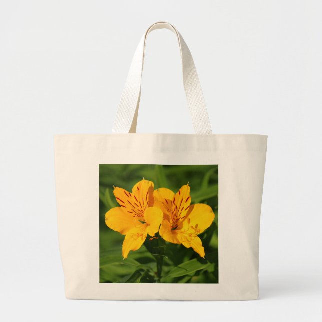 Peruvian Lilies Large Tote Bag (Front)