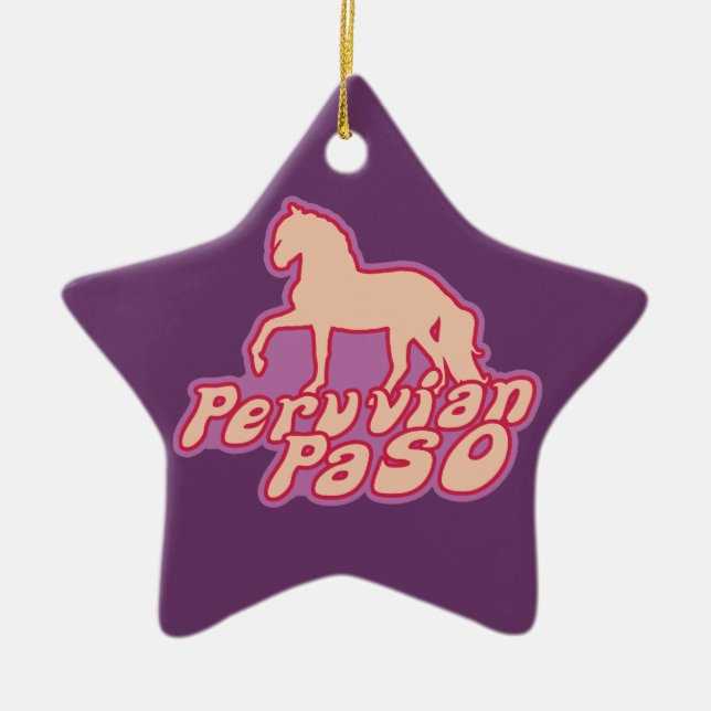 Peruvian Paso Ceramic Tree Decoration (Front)