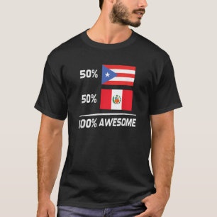 Peruvian Puerto Rican Flag Half Peru Half Puerto R T-Shirt