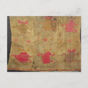 Peruvian shroud; cotton and vicuna brocaded postcard