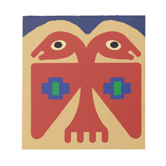 Peruvian Two-Headed Tribal Bird Notepad (Front)