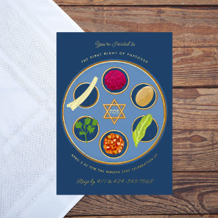 Pesach Seder Plate Happy Passover Dinner