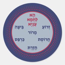 Pesach Seder Plate in Hebrew - Happy Passover!