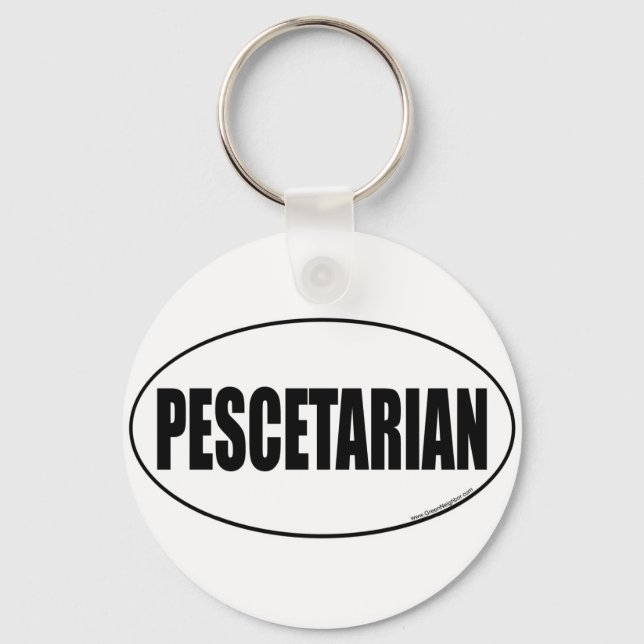 Pescetarian, Pescotarian Key Ring (Front)