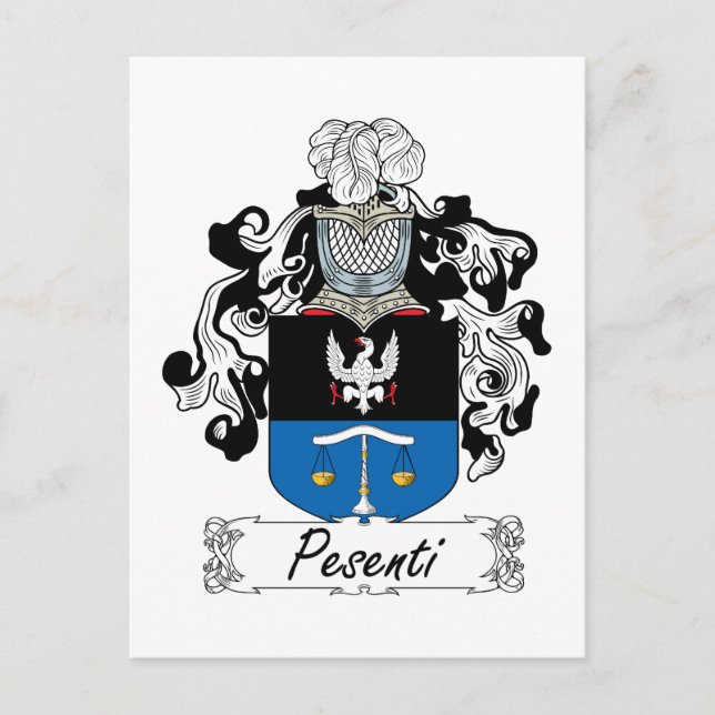 Pesenti Family Crest Postcard (Front)