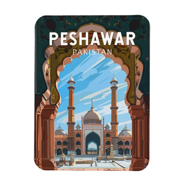 Peshawar Pakistan Travel Art Vintage Magnet (Vertical)