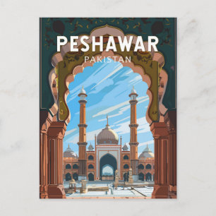 Peshawar Pakistan Travel Art Vintage Postcard
