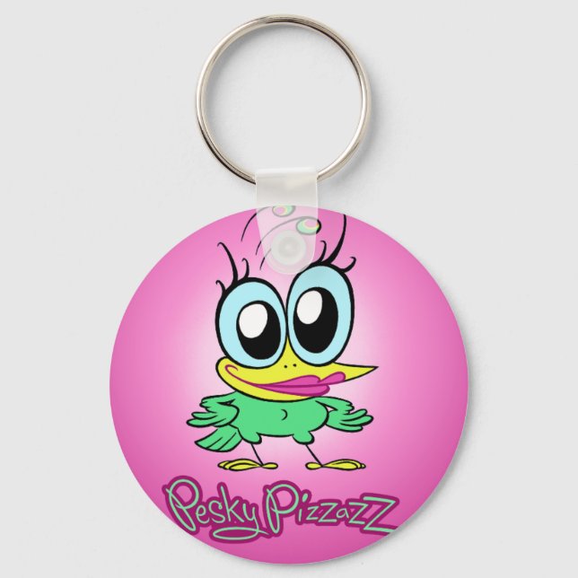 Pesky Pizzazz Keychain (Front)