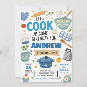 Pesonal Cooking Party Birthday  Invitation