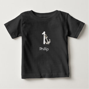 Pesonalized Age & Off-White Anchor Baby T-Shirt