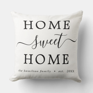 Pesonalized B&W Home sweet Home Pillow