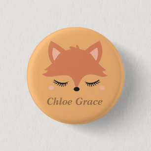 Pesonalized Cute Sleeping Fox Face     3 Cm Round Badge